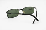 Persol 2118-S 594/31 Vintage squared man sunglasses, Black frame Fleet Arm System, New Old Stock