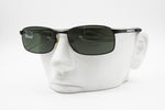 Persol 2118-S 594/31 Vintage squared man sunglasses, Black frame Fleet Arm System, New Old Stock