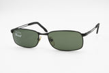 Persol 2118-S 594/31 Vintage squared man sunglasses, Black frame Fleet Arm System, New Old Stock