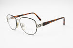 Vintage 90s Eyeglass frame OPTILENS Black, Silver & Tortoise, Designer temples, New Old Stock 1990s