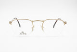 John Sterling frame Italy J.S. 203 002, Round pantos high bridge Golden satin, New Old Stock 1990s