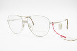 Vintage VIENNALINE DELUXE 1415 70, White & Real Golden 20k Oval Aviator frame, New Old Stock