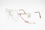 Vintage VIENNALINE DELUXE 1415 70, White & Real Golden 20k Oval Aviator frame, New Old Stock