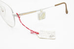 Vintage VIENNALINE DELUXE 1415 70, White & Real Golden 20k Oval Aviator frame, New Old Stock