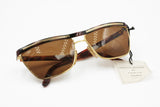 Chagall Vintage Sunglasses mod. LL2 022 Golden & Brown dappled, Square shades, New Old Stock 1980s