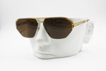 LANCETTI vintage 80s aviator sunglasses double bridge, golden and silver , New Old Stock