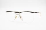 Vintage eyeglass half rimmed wired black & golden, EQUIPE VISTA 8931, Vtg New Old Stock 80s