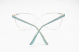Vintage Womens eyeglass frame Clear & Azure stereograms optical illusion and strass, Vintage New Old Stock 1970s