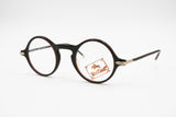 West Coast vintage eyeglass frame round, darken brown acetate, modern design restyle panto, New Old Stock 1980s