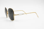 1960s EQUIPE VISTA Golden Silver Oval Sunglasses, medium oversize shade, New Old Stock 60s