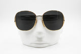 1960s EQUIPE VISTA Golden Silver Oval Sunglasses, medium oversize shade, New Old Stock 60s