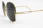 1960s EQUIPE VISTA Golden Silver Oval Sunglasses, medium oversize shade, New Old Stock 60s