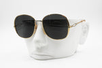 1960s EQUIPE VISTA Golden Silver Oval Sunglasses, medium oversize shade, New Old Stock 60s