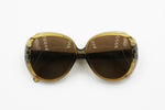 Persol Optyl acetate 80s sunglasses oversize, green tone semitrasparent frame, New Old Stock