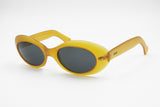 Blue Bay by Safilo Oval cat eye sunglasses, Yellow mustard acetate, Kurt Cobain style, New Old Stock 1990s