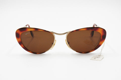 Galileo Vintage Rare Sunglasses mod. Donna 04, Metal women cat eye mirrored tortoise, New Old Stock 1990s