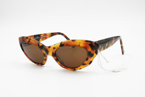 GALIZINE by SOLINE GSP 41 Orange tortoise Cat eye Sunglasses, Redundant effect acetate, New Old Stock 1980s