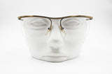 Equipe Vista Vintage eyeglass frame Golden Aged look effect, Flat top Half rimmed nylor, New Old Stock 1980s