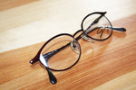 Genny mod. 610 5182 Round women frame accentuated eyes, deep red wine tone, New Old Stock 1990s