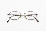 Byblos 625 3166 Vintage Octagonal frame eyeglass deep metallic brown, Made in italy 90s, New Old Stock