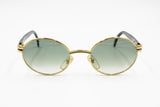 O. MARINES Vintage round sunglasses Golden shiny & Black, Hip style shades, New Old Stock 1980s