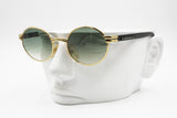 O. MARINES Vintage round sunglasses Golden shiny & Black, Hip style shades, New Old Stock 1980s