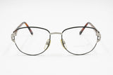 Vintage 90s Eyeglass frame OPTILENS Black, Silver & Tortoise, Designer temples, New Old Stock 1990s