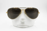 Vintage Aviator Sunglasses prototype never produced, Italian frame Golden & Back hand panted, New Old Stock 1970s