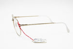 Vintage 60s Never produced prototype ODO France, Ovaloid Golden & White frame glasses, New Old Stock