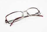 Paloma Picasso PP028 eyeglass-sunglasses frame Silver & Red reflective metal, New Old Stock 1990s