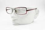 Paloma Picasso PP028 eyeglass-sunglasses frame Silver & Red reflective metal, New Old Stock 1990s