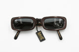 LOOK Vintage squared sunglasses men women, multilayer structure acetate, New Old Stock 1990s