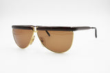 Gianfranco Ferrè GFF 30 alutanium vintage sunglasses red briar root pattern & Gold, modern hype flat top style, 1980s NOS