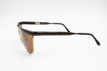 Gianfranco Ferrè GFF 30 alutanium vintage sunglasses red briar root pattern & Gold, modern hype flat top style, 1980s NOS