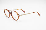 SUGAR by TREVI Round Vintage frame brown & golden, Little small glasses made in Italy, New Old Stock 70s