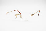 Vintage Façonnable Edison II col 720 rimless frame golden chiseled, Hand made in France, New Old Stock