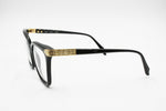 LUNETTES CASCIO Vintage 80s black frame, Women large eye wire 55[]18, New Old Stock