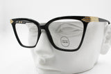 LUNETTES CASCIO Vintage 80s black frame, Women large eye wire 55[]18, New Old Stock