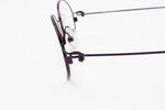 RED ROSE made in Italy 90s eyeglass frame β-Titan Violet iridescent, rolled up hinges, New Old Stock