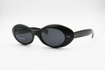 Blue Bay by Safilo Oval cat eye sunglasses, Black acetate, Kurt Cobain style, New Old Stock 1990s