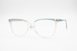 Vintage Womens eyeglass frame Clear & Azure stereograms optical illusion and strass, Vintage New Old Stock 1970s