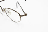 Gianfranco Ferre Lunettes GFF 431 5PH, Vintage oval eyeglass frame brown metallized & Golden details, New Old Stock 1990s