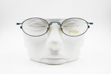 Help glasses made in Italy, crazy and modern funky design frame, oval rims, New Old Stock 1990s