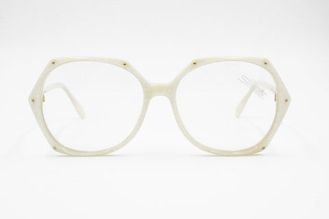 SILHOUETTE M 1137/20 C2762 Oversize Vintage frame white checkered in pearl, New Old Stock 1980s