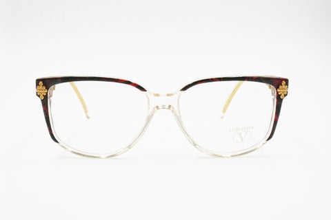 VALENTINO Vintage 1970s eyeglass frame women, Adorned frontal hot tones, New Old Stock