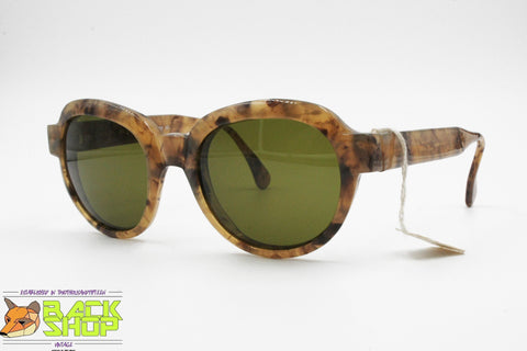 CONCERT 635 AE Vintage sunglasses ovaloid green lenses, Thick acetate frame, New Old Stock