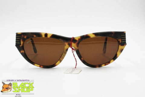 GALILEO mod. Donna 09 Vintage opaque tortoise cat eye sunglasses deco' front golden glitters, New Old Stock