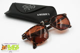 AMERICA Italian Vintage sunglasses wayfarer high bridge, traslucent brown dappled acetate, New Old Stock