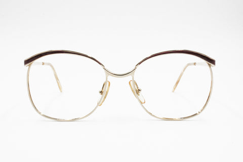 Vintage 60s Trevi 633/33 Old women eyewear frame Golden & Red aged wine brows, New Old Stock 1960s