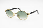 O. MARINES Vintage round sunglasses Golden shiny & Black, Hip style shades, New Old Stock 1980s